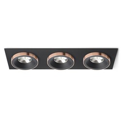 RENDL SHARM SQ III zápustná černá/černá měď 230V LED 3x10W 24° 3000K R13264