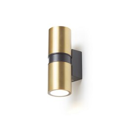 RENDL MANO nástěnná česaná mosaz/černá 230V GU10 2x8W IP54 R14127