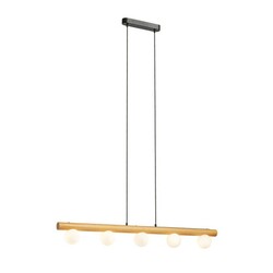 RENDL NOCTIS závěsné svítidlo dřevo/opálové sklo 230V G9 5x7W R14460