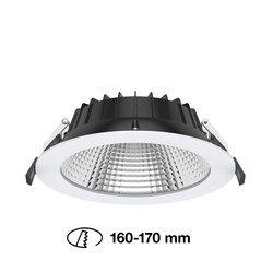 SLC vestavné LED svítidlo Shift pr.160-170 mm bílé 1900lm 3000/4000K Ra80 bez driveru IP54/IP40 UGR19