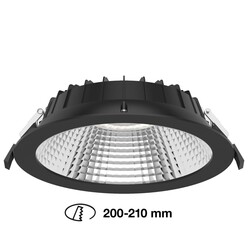 SLC vestavné LED svítidlo Shift pr.200-210 mm černé 2400lm 3000/4000K Ra80 bez driveru IP54/IP40 UGR19