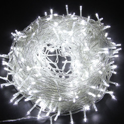 LED světelný řetěz vnitřní - 18m, studená bílá, 360 diod, transparentní kabel