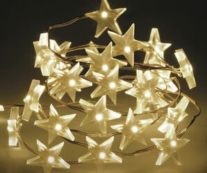 LED světelný řetěz na baterie hvězdičky, teplá bílá, 40 diod, 2m