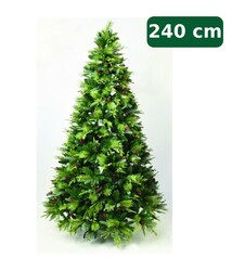 ACA Lighting MONT-BLANC umělý vánoční stromek 240 cm, 2D a 3D jehličí, šišky X162404