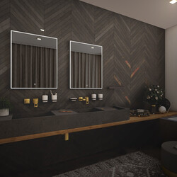 NIMCO LED osvětlené zrcadlo 600x800 s dotykovým senzorem 2700-6000K černé VÝPRODEJ VZORKU