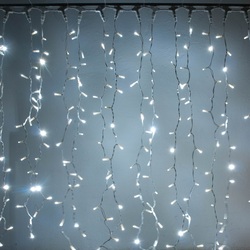 DecoLED LED světelná záclona - 1x3m, ledově bílá, 300 diod S