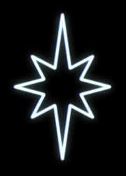 LED světelný motiv hvězda, ledově bílá, 80x60cm
