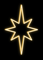 DecoLED LED světelný motiv hvězda,teple bílá,80x70cm EFD10WS2