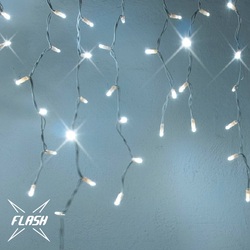 LED světelné krápníky - FLASH, 3x0.5m, ledově bílá, 88+32F diod