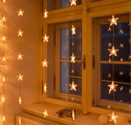 Vánoční osvětlení do okna 1,2 x 1,2 m, propojovatelné, hvězdy