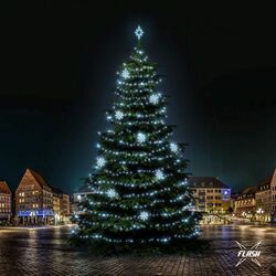 LED světelná sada na stromy vysoké 21-23m, ledová bílá s Flash, dekory 8EFD08