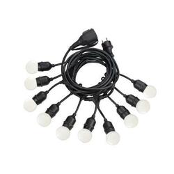 Venkovní závěsný světelný řetěz Ideal Lux Fiesta SP10 Nero 246796 E27 10x15W IP44 60,5m černý