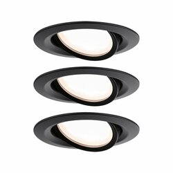 PAULMANN LED vestavné svítidlo Nova Plus Coin základní sada výklopné IP65 kruhové 93mm 30d Coin 3x6W 230V stmívatelné 2700K černá mat