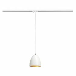 BIG WHITE PARA CONE 14, závěsné svítidlo, QPAR51, kulaté, bílé/zlaté, pr./V 13,3/14, vč. 1fázového adaptéru, bílý 143991