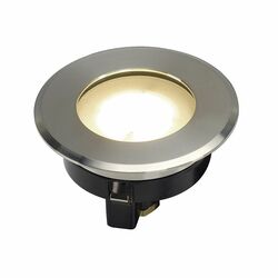 BIG WHITE DASAR FLAT 80, venkovní zapuštěné podlahové svítidlo, LED, 3000K, IP67, kulaté, kartáčovaná nerezová ocel, 4,3 W 22841