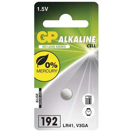 GP Alkalická knoflíková baterie GP LR41 (192F), blistr 1041019211