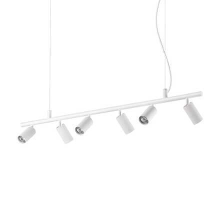 Závěsné bodové svítidlo Ideal Lux Dynamite SP6 Bianco 231433 GU10 6x28W IP20 115,5cm bílé