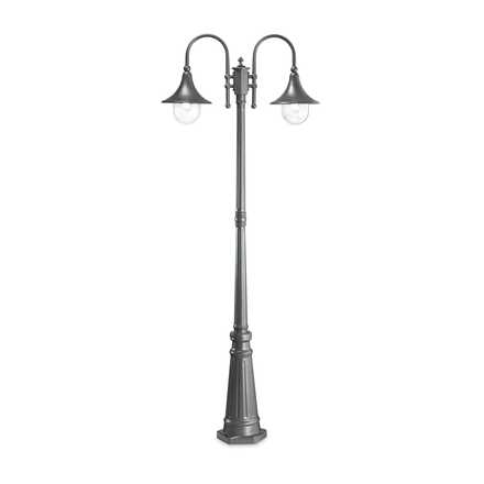 Venkovní sloupkové svítidlo Ideal Lux Cima PT2 Antracite 246833 E27 2x60W IP43 antracitové