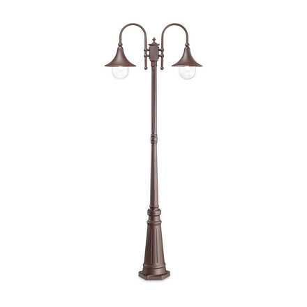 Venkovní sloupkové svítidlo Ideal Lux Cima PT2 Coffee 246840 E27 2x60W IP43 hnědé