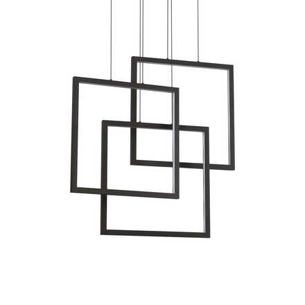 LED Závěsné svítidlo Ideal Lux FRAME SP QUADRATO NERO 269375 80W 8600lm 3000K IP20 73cm černé