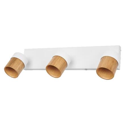 LEDVANCE stropní bodové svítidlo Half Wood Line 3xGU10 220-240 V bílé/dřevo nastavitelné