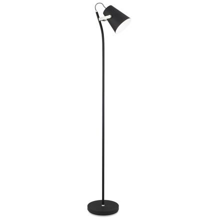 Sessak Moderní stojací lampa Odette - pr. 140 x 1500 x 230 mm, 28 W, matná černá, chrom SE ODELM