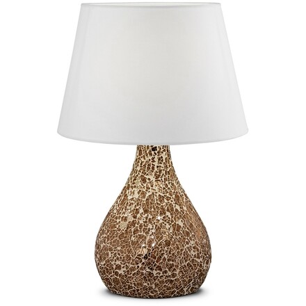 Sessak Designová stolní lampa Eva - pr. 250 x 370 mm, 40 W, bílá, bronz SE EVAPRU