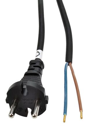 Solight flexo šňůra, 2x 1,5mm2, gumová, černá, 2,5m PF32