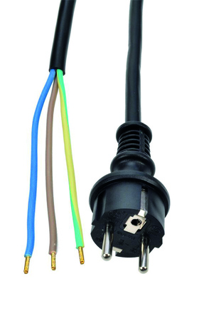 Solight flexo šňůra, 3x 1mm2, gumová, černá, 2,5m PF34