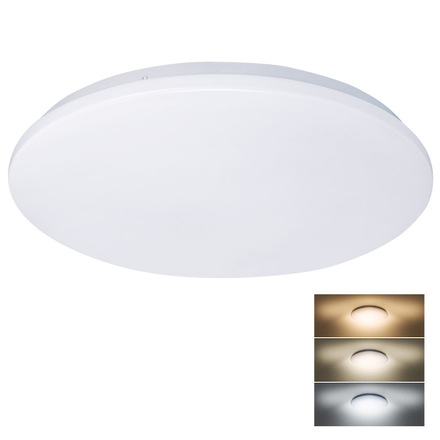 Solight LED stropní světlo Plain, 3CCT, 36W, 2520lm, 3000K, 4000K, 6000K, kulaté, 45cm WO793