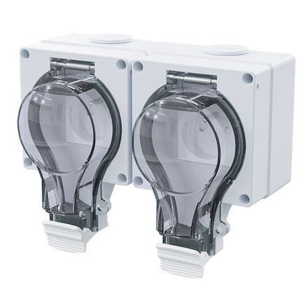 Solight dvojzásuvka IP66, vodotěsná a prachotěsná 5B352