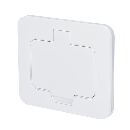 Solight vestavná podlahová zásuvka, IP55, matná bílá, obdélníkové víčko 5B322W