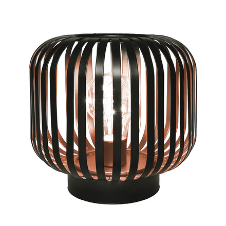 Solight kovová oválná lucerna se žárovkou s micro LED, teplá bílá, měděná, 3xAA, 18cm WO3103