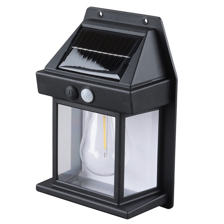 Solight LED solární lucerna nástěnná, teplá bílá, 12x17cm, černá WL918
