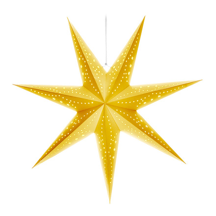 Solight LED vánoční hvězda zlatá, závěsná, časovač, 60cm, 20x LED, 2x AA 1V295