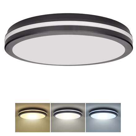 Solight LED osvětlení Gari, 44W, 3960lm, 3CCT, IP65, 40cm, černá WO821-B