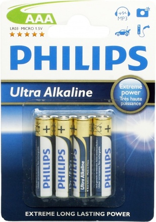 Baterie alkalická 1,5V AAA Philips LR03 ULTRA ALKALINE