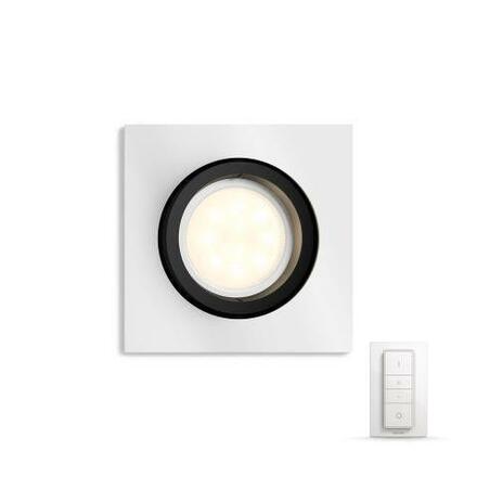 Philips HUE WA Milliskin podhledové LED svítidlo 1xGU10 5,5W 250lm 2200-6500K hranaté IP20, hliníkové