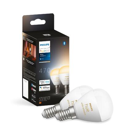 Philips HUE SET 2x WA LED Luster žárovka E14 5,1W 470lm 2200-6500K IP20, stmívatelné