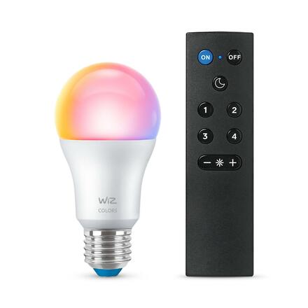 WiZ SET 1x LED žárovka E27 A60 8W (60W) 806lm 2200-6500K RGB IP20, stmívatelná + ovladač