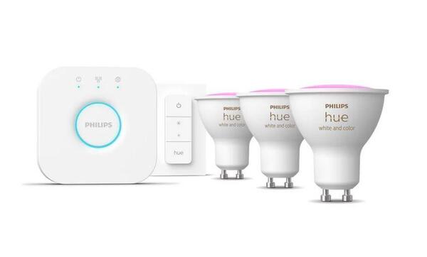 Philips Hue základní set Bridge + 3xLED žárovka WACA GU10 4,2W 400lm 2000-6500K + ovladač
