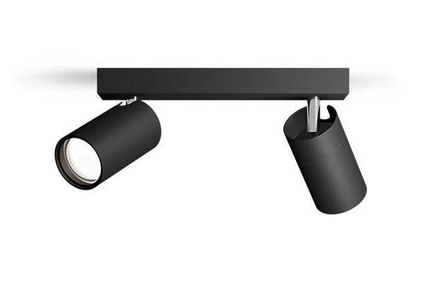 Philips Idris bodové koupelnové svítidlo 2x GU10 5W bez zdroje 24cm IP44, černé