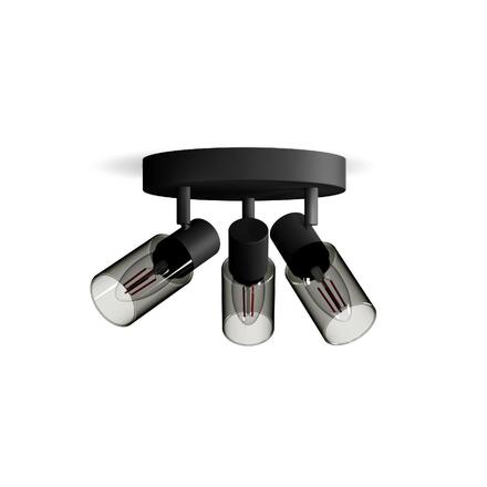 Philips Palms bodové svítidlo 3x E14 25W bez zdroje 20cm kulaté IP20, černé