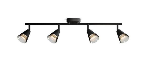 Philips Cleft bodové svítidlo 4x GU10 5W bez zdroje 69,5cm IP20, černé