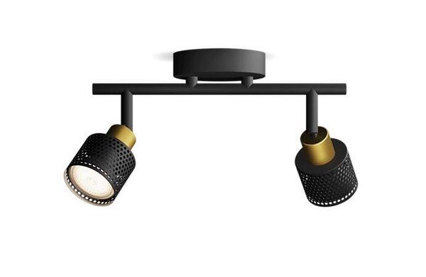 Philips Niall bodové svítidlo 2x GU10 5W bez zdroje 27,5cm IP20, černé