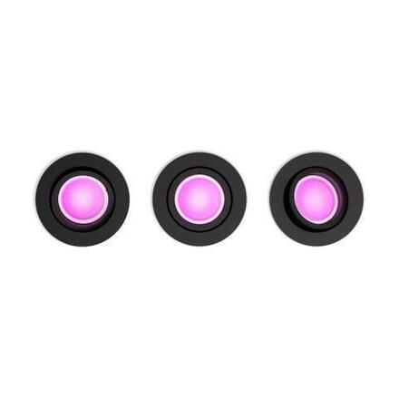 Philips Hue WACA Centura podhledové LED svítidlo 3x GU10 5,7W 350lm 2000-6500K RGB kulaté IP20 černé