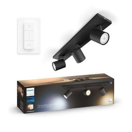 Philips Hue WA Runner bodové LED svítidlo GU10 3x5W 350lm 2200-6500K IP20, černé + ovladač