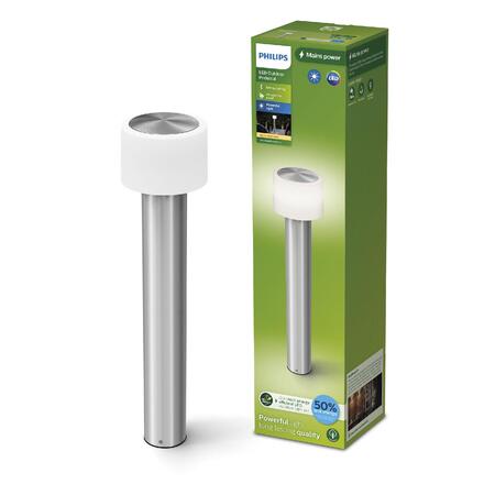 Philips Otis UltraEfficient venkovní sloupkové LED svítidlo 4,3W 800lm 2700K IP44 60cm, nerezové