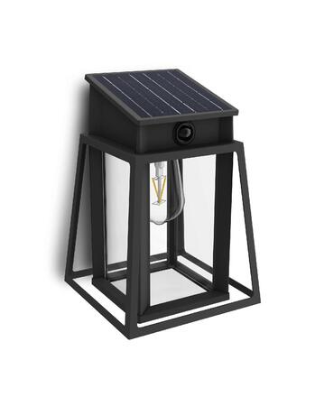 Philips Lysin UltraEfficient solární LED svítidlo se senzorem 3,2W 500lm 4000K IP44 hranaté, černé
