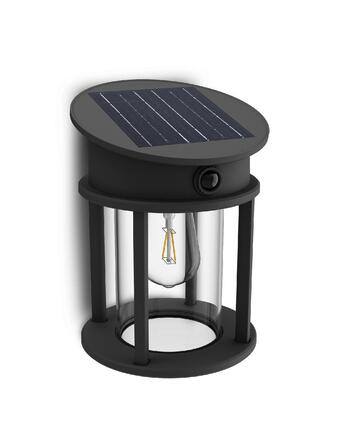 Philips Geri UltraEfficient solární LED svítidlo se senzorem 3,2W 500lm 4000K IP44 kulaté, antracit